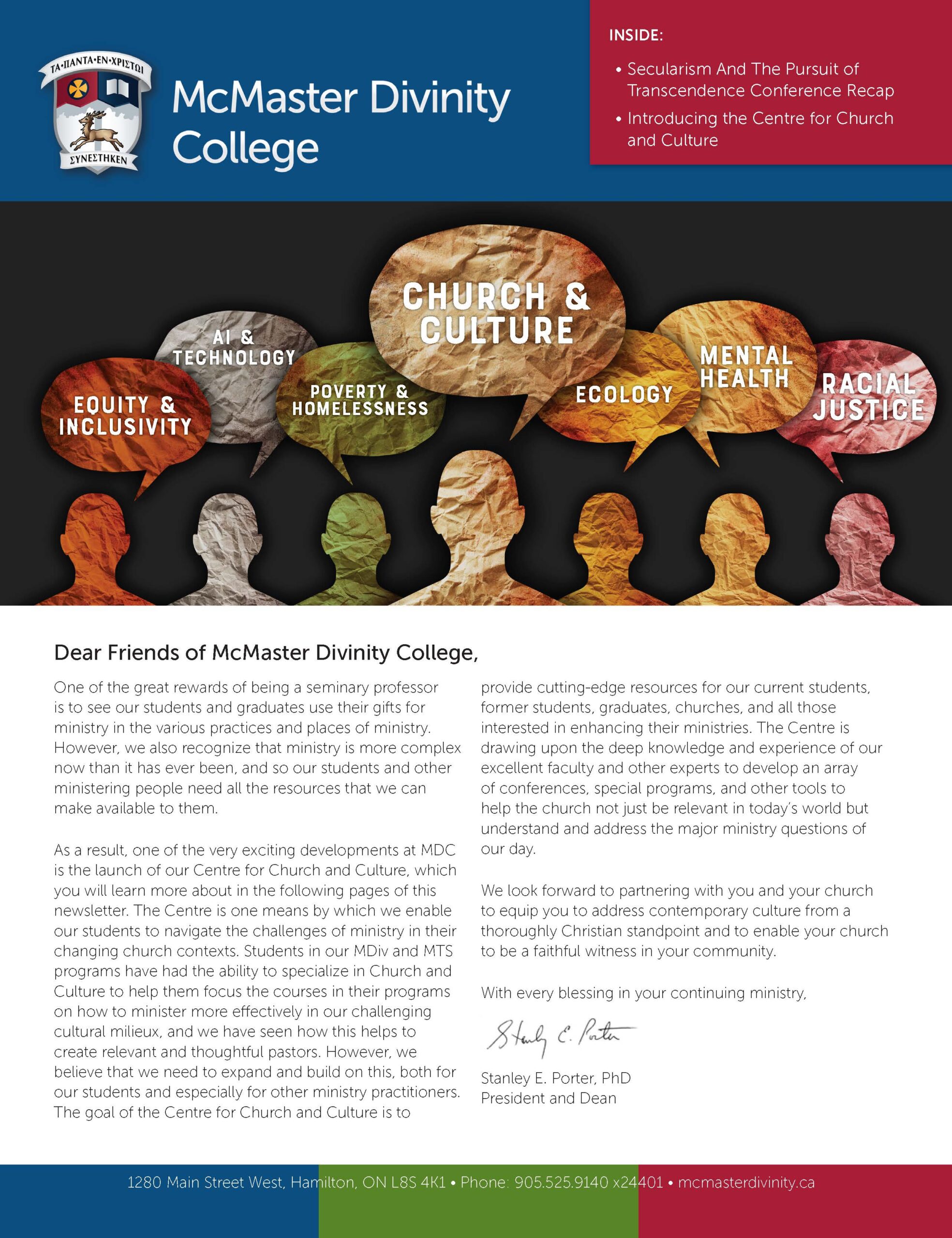 MDC Newsletter | McMaster Divinity College